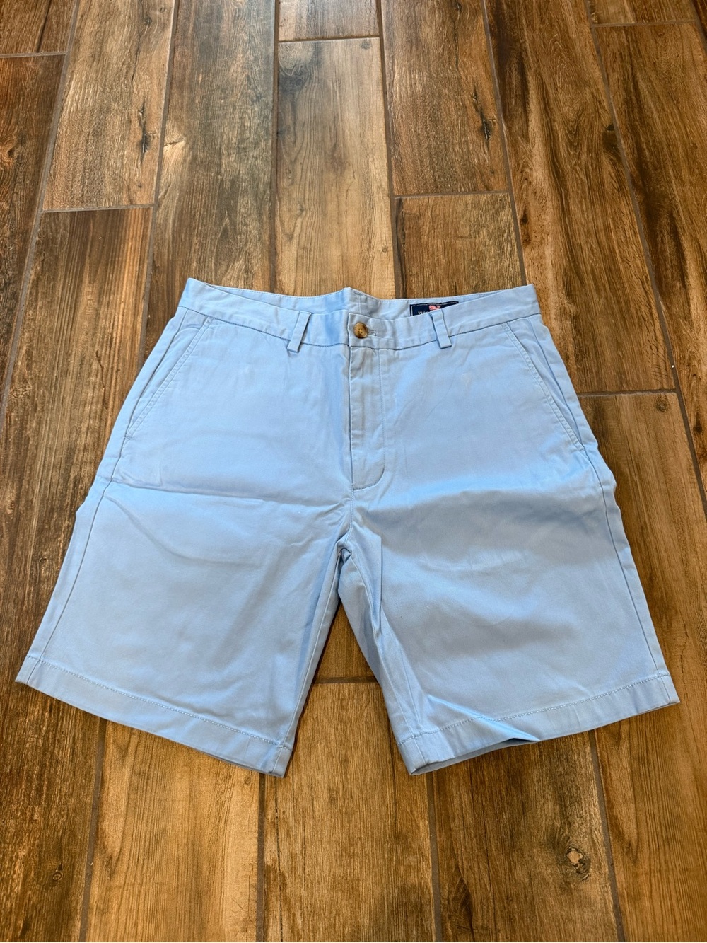 Vineyard Vines Pale Blue Flat Front 9” Stretch Breaker Chino Shorts